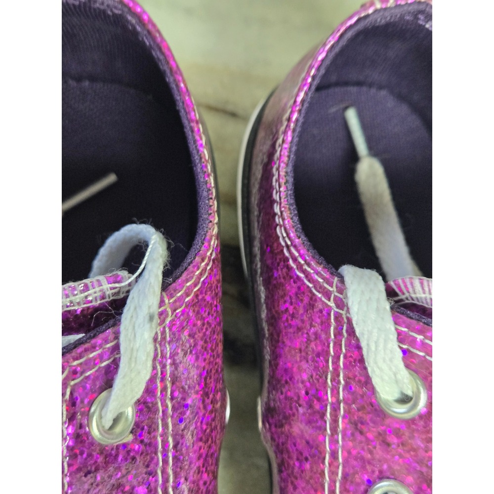 Converse Chuck Taylor All Star Purple Glitter Low  Sneakers Junior Sparkly Eu 36 - Picture 4 of 10